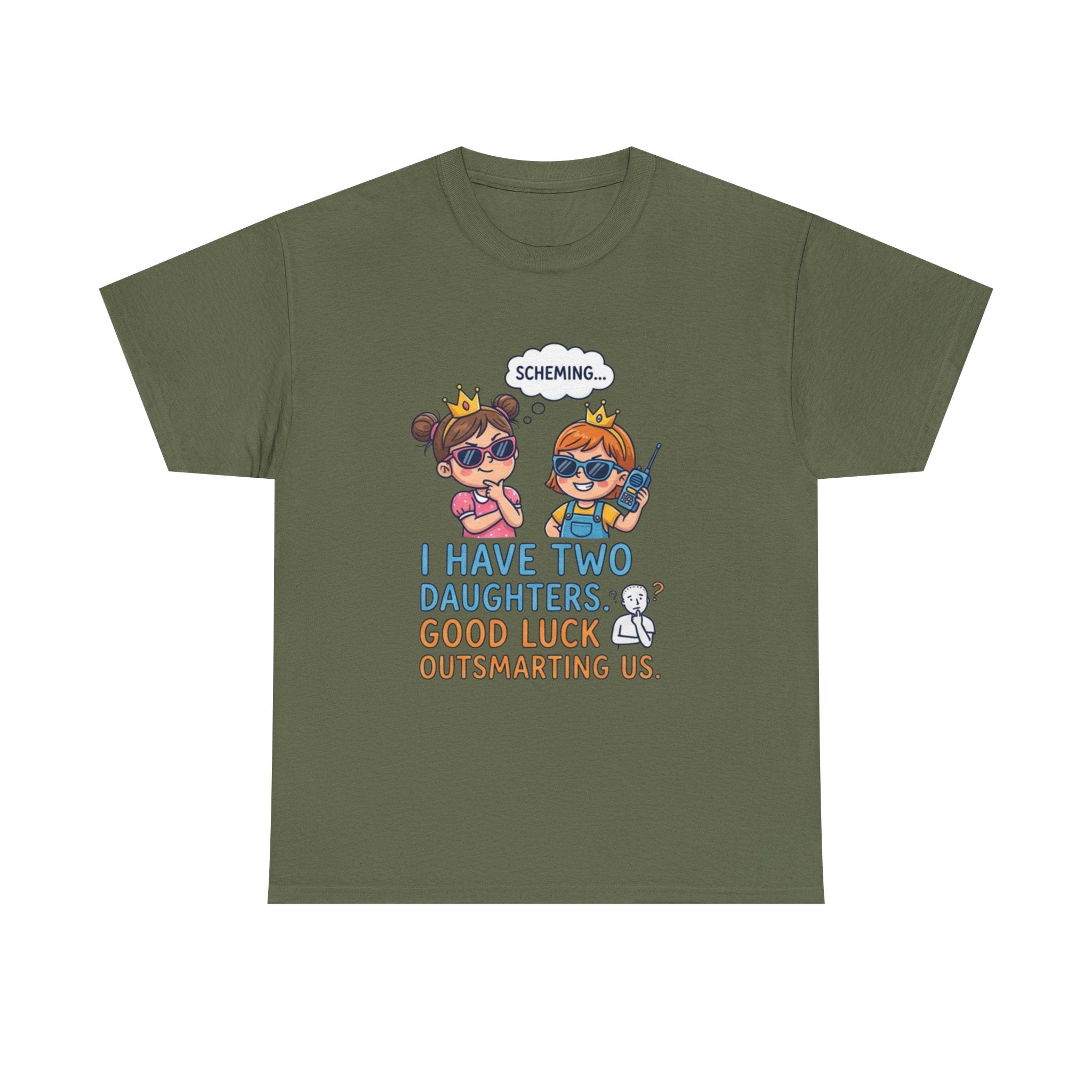 I Have Two Daughters Shirt Funny Dad T Shirt Cartoon Tee Parenting Humor Shirt Girl Dad Shirt Fathers Day Gift