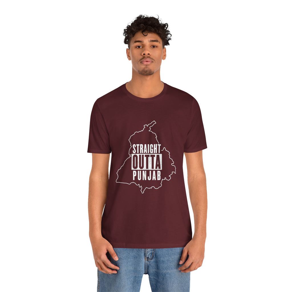Straight Outta Punjab T-Shirt – Punjabi Pride Graphic Tee, Punjab Map Typography Shirt, Desi Streetwear Unisex Graphic Tee