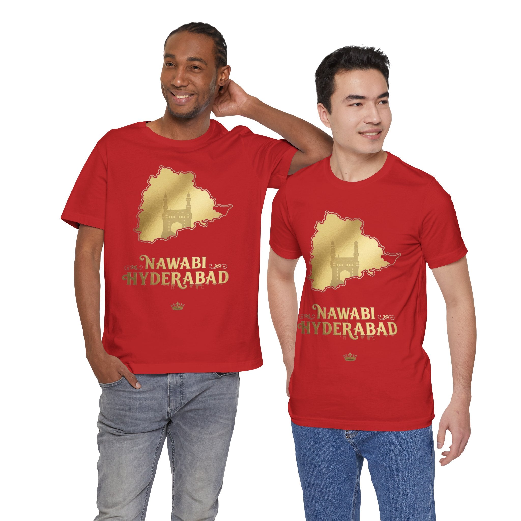 Nawabi Hyderabad T-Shirt Gold Map Graphic Tee Hyderabad Shirt Charminar Design Telangana Pride Unisex Gift