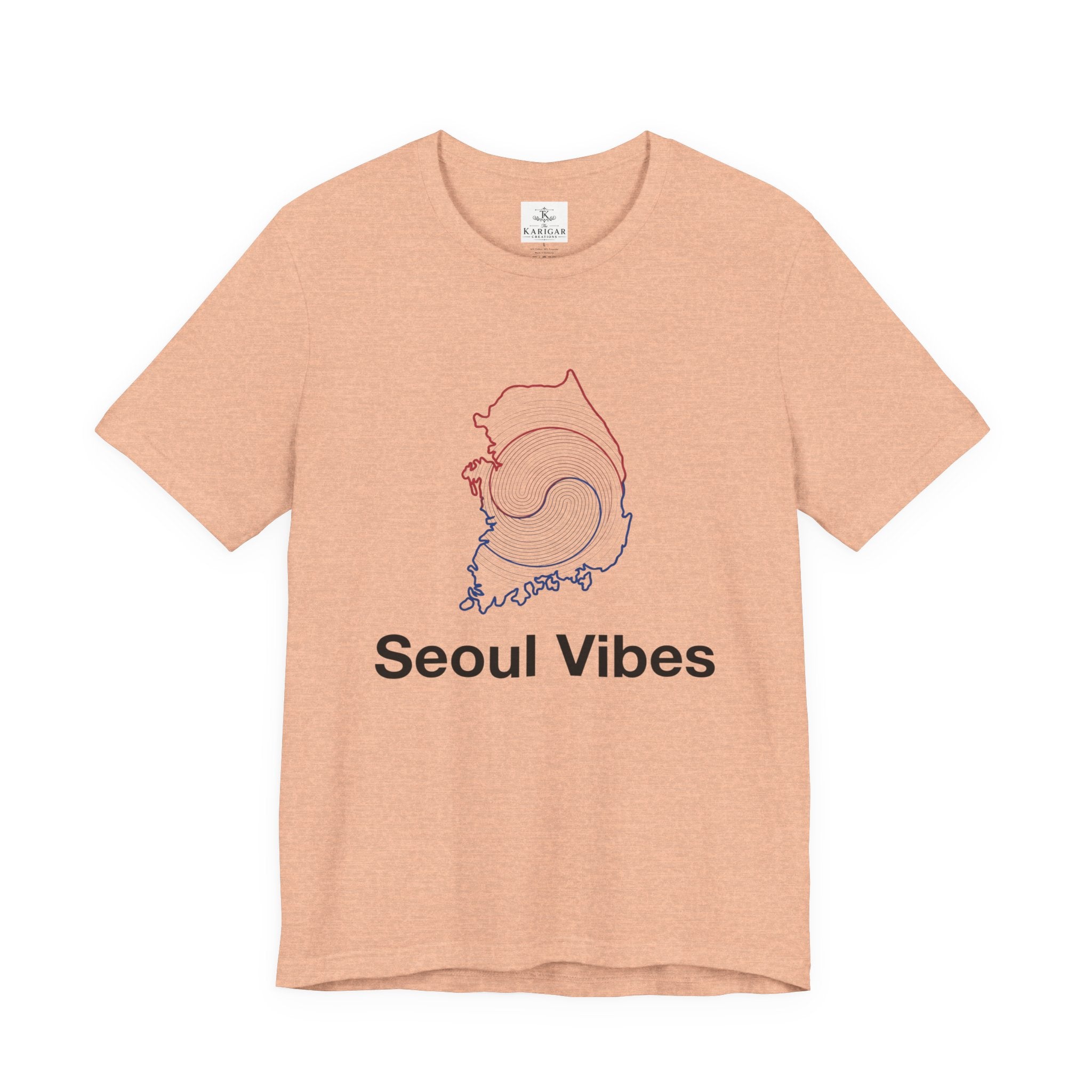 Seoul Vibes T-Shirt – Korea Map Graphic Tee, Minimalist Hangul Aesthetic Shirt, Korean Streetwear Unisex Graphic Tee