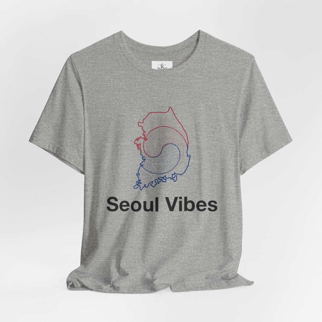 Seoul Vibes T-Shirt – Korea Map Graphic Tee, Minimalist Hangul Aesthetic Shirt, Korean Streetwear Unisex Graphic Tee
