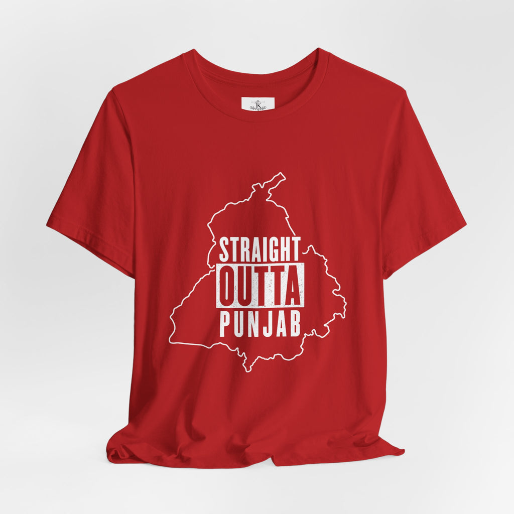 Straight Outta Punjab T-Shirt – Punjabi Pride Graphic Tee, Punjab Map Typography Shirt, Desi Streetwear Unisex Graphic Tee