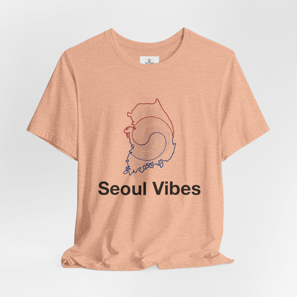 Seoul Vibes T-Shirt – Korea Map Graphic Tee, Minimalist Hangul Aesthetic Shirt, Korean Streetwear Unisex Graphic Tee