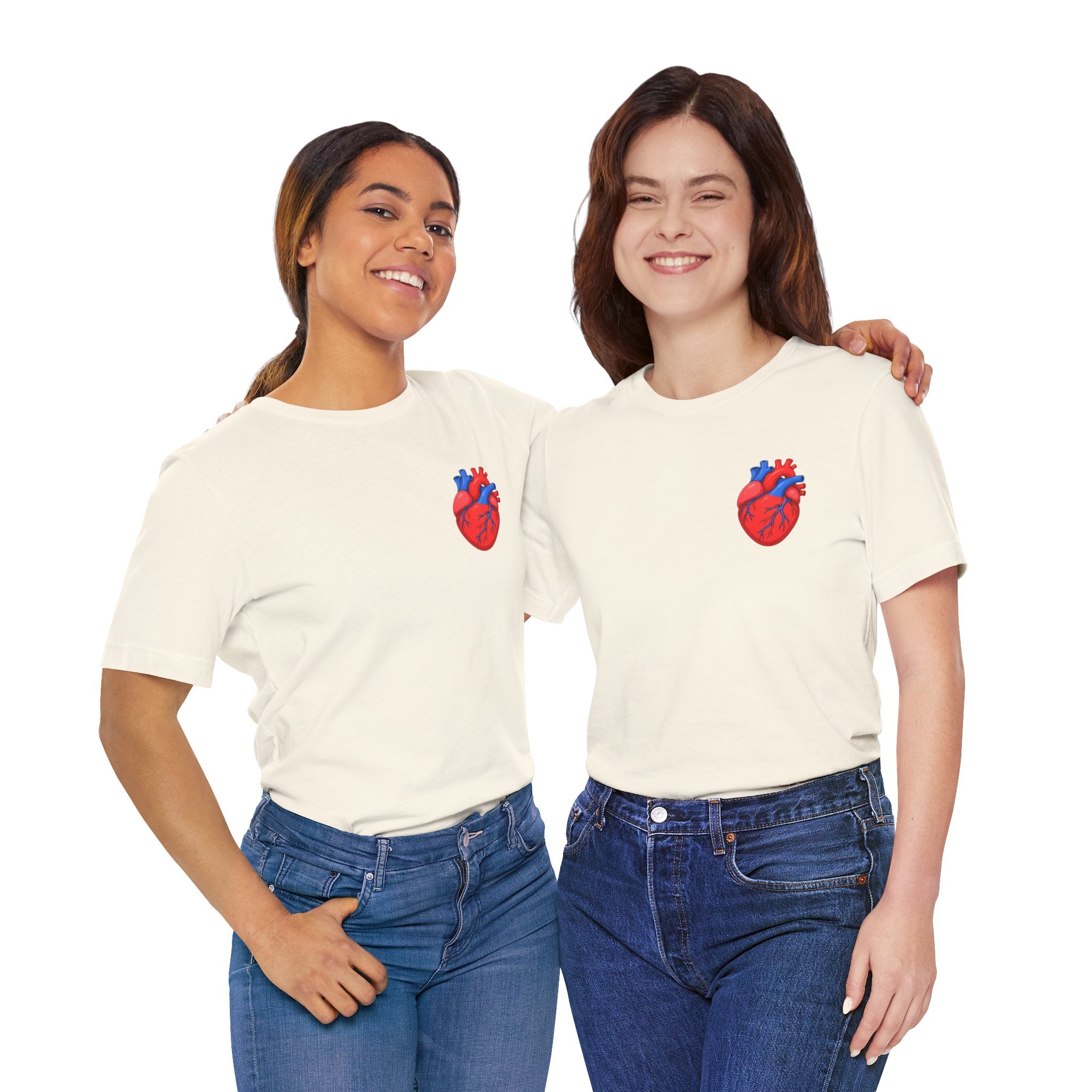 Anatomical Heart Chest Pocket T Shirt Red Blue Heart Tee Medical Heart Graphic Shirt