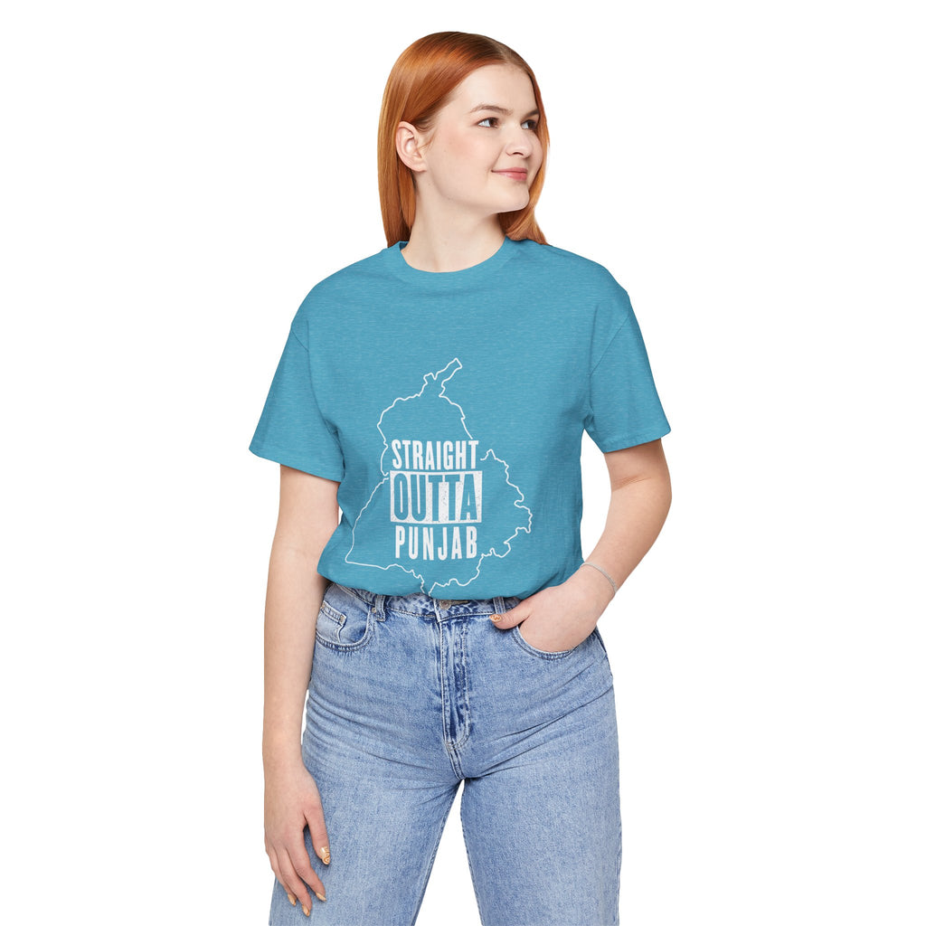 Straight Outta Punjab T-Shirt – Punjabi Pride Graphic Tee, Punjab Map Typography Shirt, Desi Streetwear Unisex Graphic Tee
