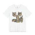 Tabby Cat Faces T-Shirt – Cute Cat Expressions Graphic Tee, Minimalist Kitty Illustration Shirt, Aesthetic Cat Lover Unisex Tee