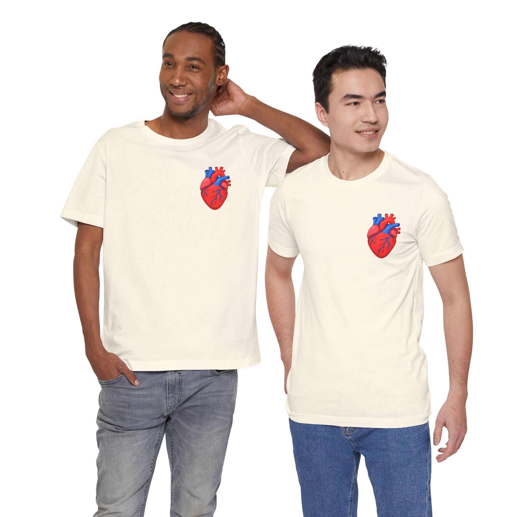Anatomical Heart Chest Pocket T Shirt Red Blue Heart Tee Medical Heart Graphic Shirt