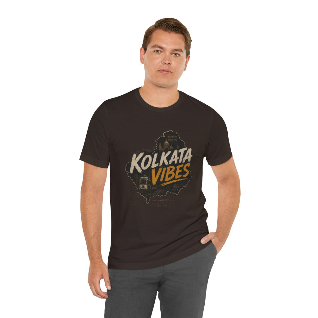 Kolkata Vibes T-Shirt Indian City Skyline Tee Vintage Tram Design Kolkata Shirt West Bengal Pride Unisex Gift