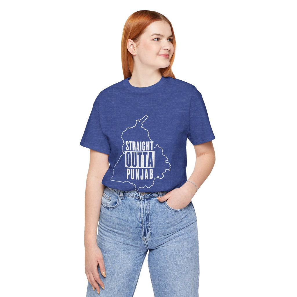 Straight Outta Punjab T-Shirt – Punjabi Pride Graphic Tee, Punjab Map Typography Shirt, Desi Streetwear Unisex Graphic Tee