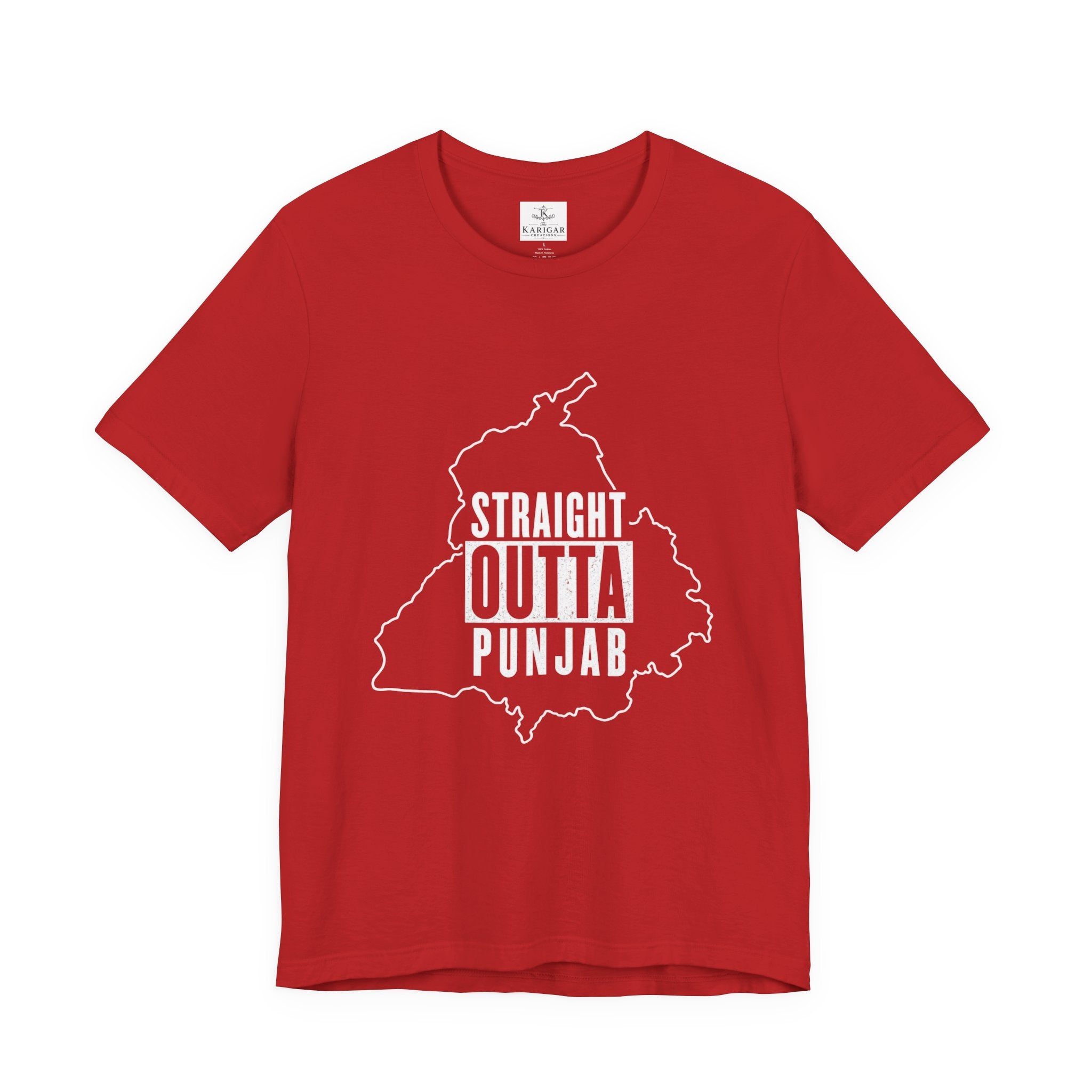 Straight Outta Punjab T-Shirt – Punjabi Pride Graphic Tee, Punjab Map Typography Shirt, Desi Streetwear Unisex Graphic Tee