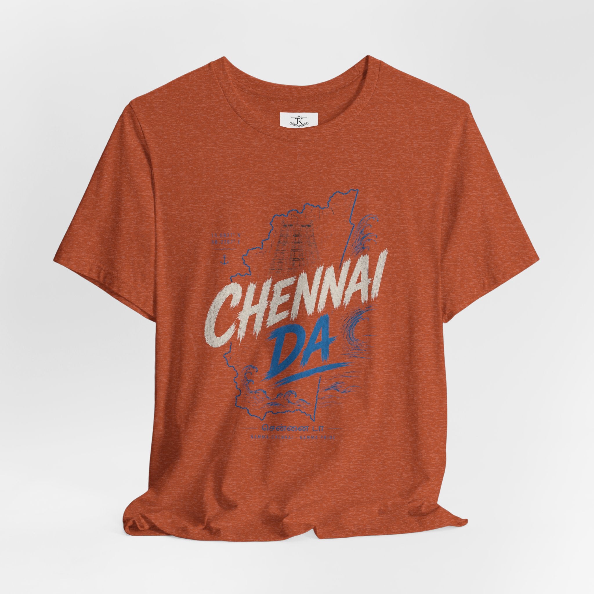 Chennai T-Shirt Chennai Map Graphic Tee South India Pride Shirt Tamil Nadu Unisex Gift