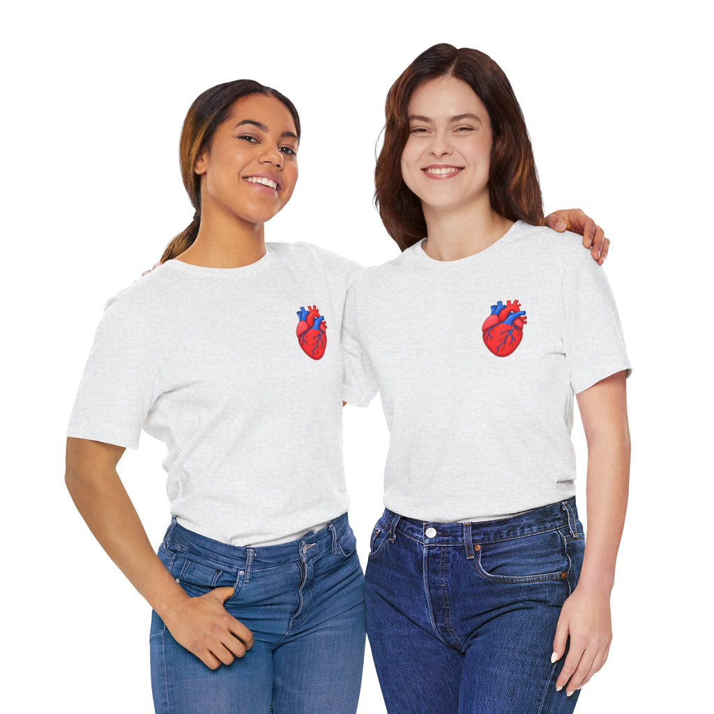 Anatomical Heart Chest Pocket T Shirt Red Blue Heart Tee Medical Heart Graphic Shirt