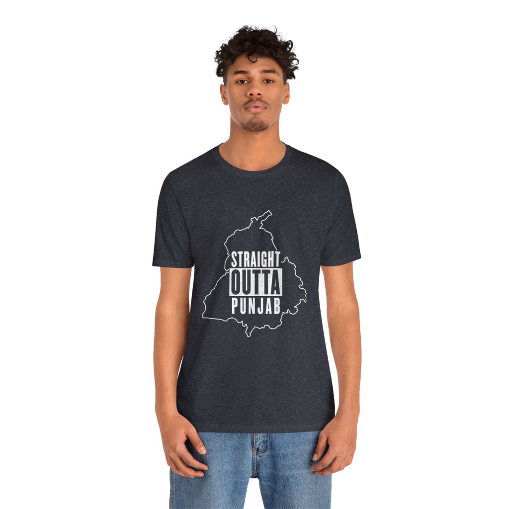 Straight Outta Punjab T-Shirt – Punjabi Pride Graphic Tee, Punjab Map Typography Shirt, Desi Streetwear Unisex Graphic Tee