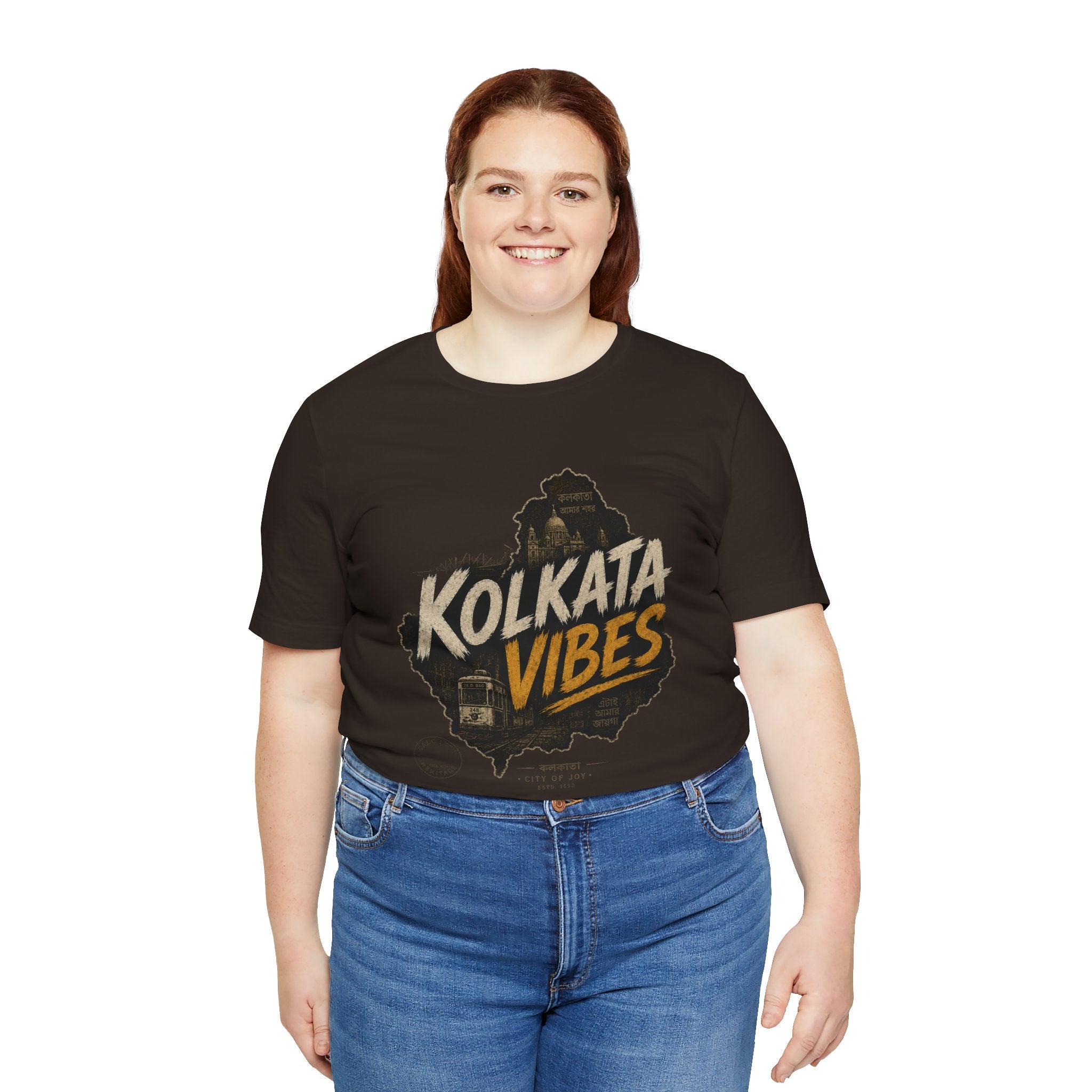 Kolkata Vibes T-Shirt Indian City Skyline Tee Vintage Tram Design Kolkata Shirt West Bengal Pride Unisex Gift