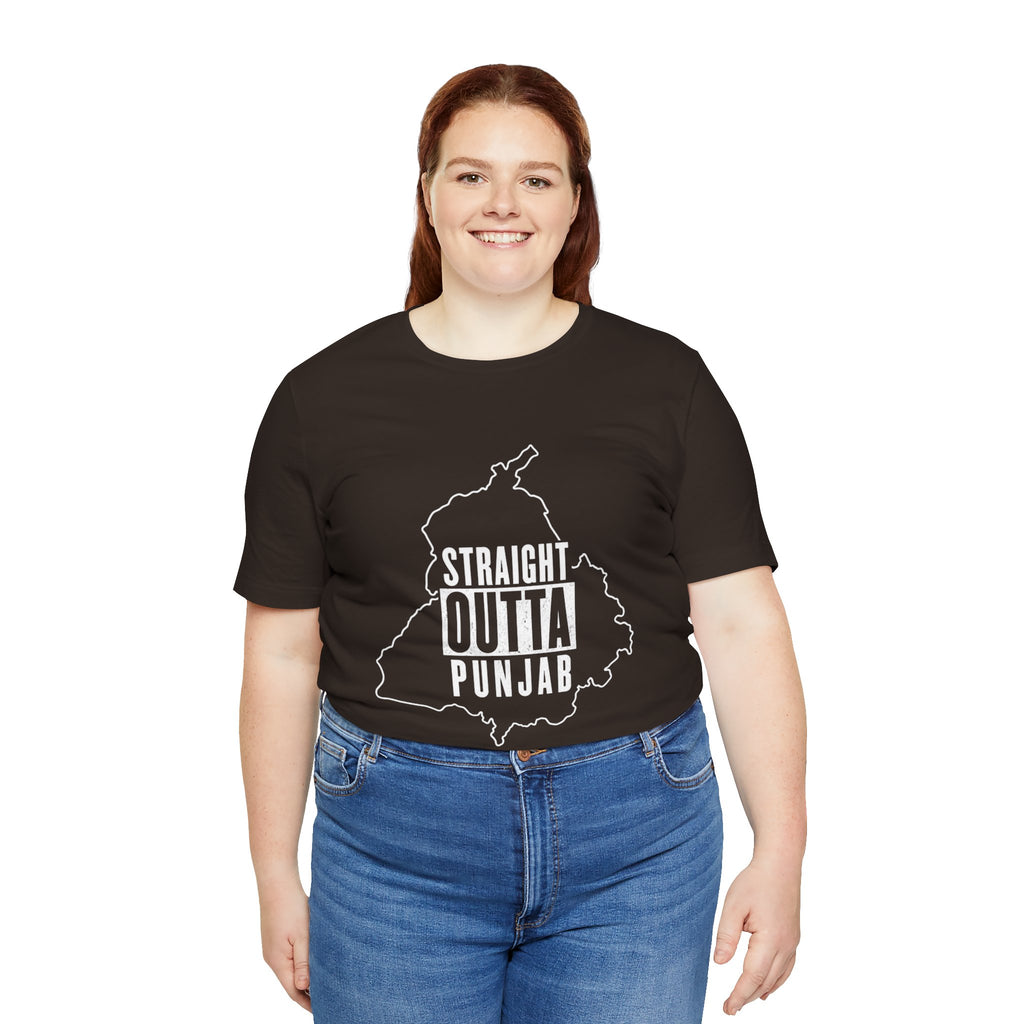 Straight Outta Punjab T-Shirt – Punjabi Pride Graphic Tee, Punjab Map Typography Shirt, Desi Streetwear Unisex Graphic Tee