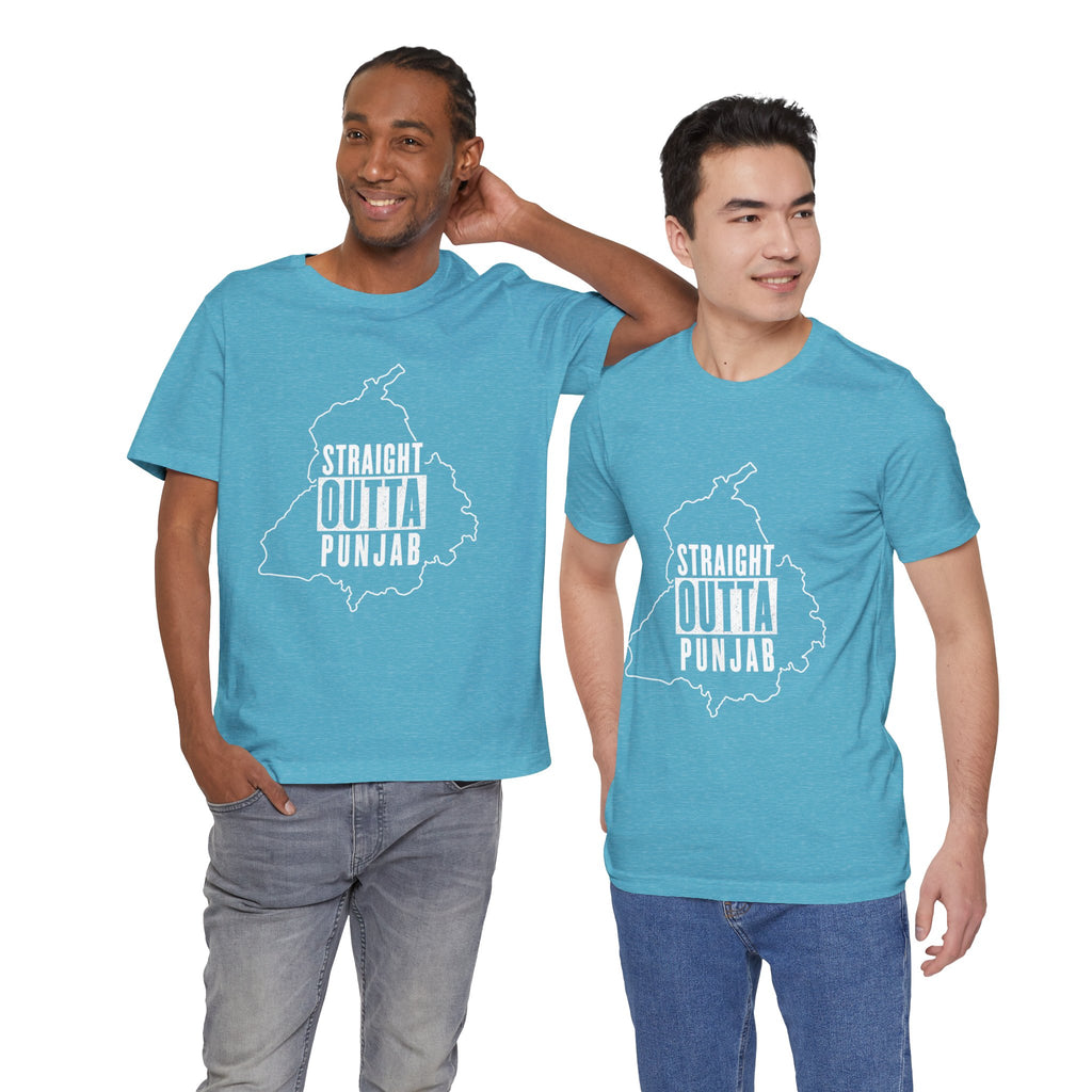 Straight Outta Punjab T-Shirt – Punjabi Pride Graphic Tee, Punjab Map Typography Shirt, Desi Streetwear Unisex Graphic Tee