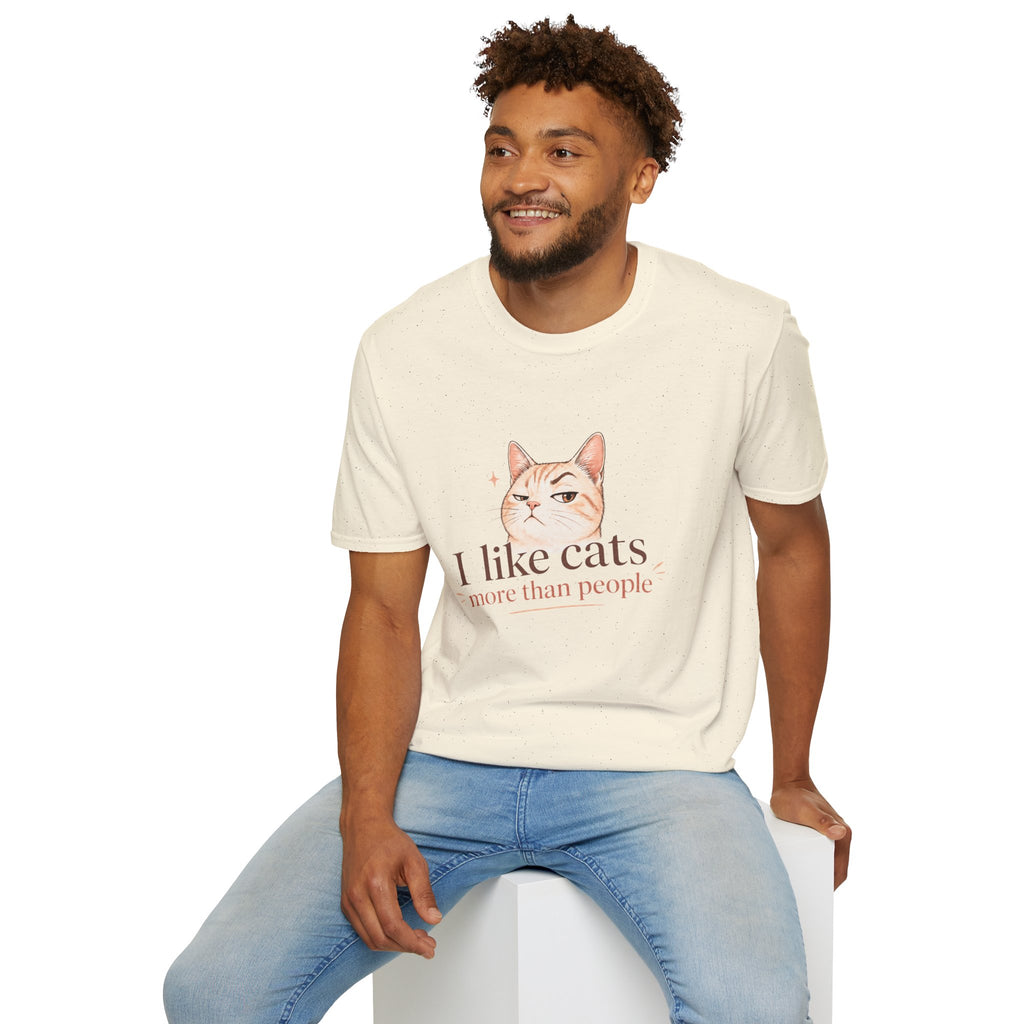 I Like Cats More Than People Shirt Cute Cat Face T Shirt Funny Cat Lover Tee