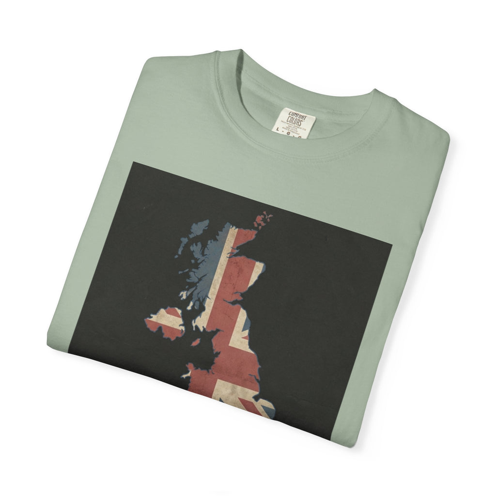 London Calling T-Shirt – UK Map Graphic Tee, Union Jack Vintage Shirt, British Streetwear Unisex Graphic Tee