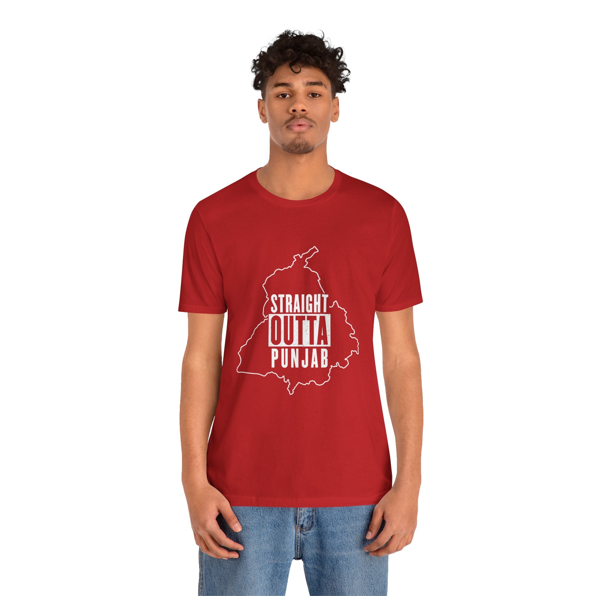 Straight Outta Punjab T-Shirt – Punjabi Pride Graphic Tee, Punjab Map Typography Shirt, Desi Streetwear Unisex Graphic Tee