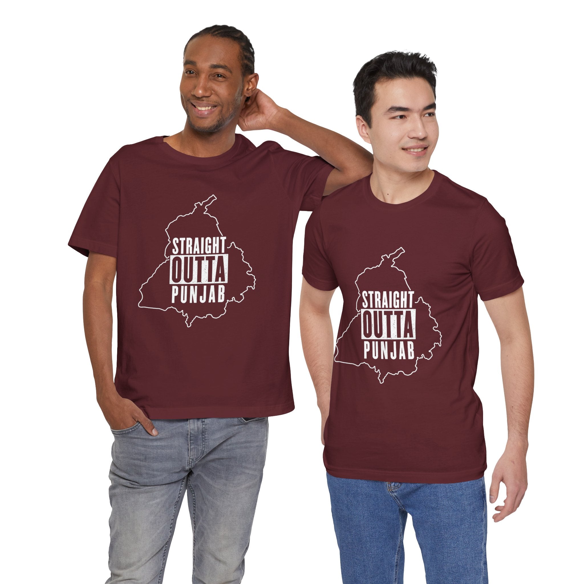 Straight Outta Punjab T-Shirt – Punjabi Pride Graphic Tee, Punjab Map Typography Shirt, Desi Streetwear Unisex Graphic Tee