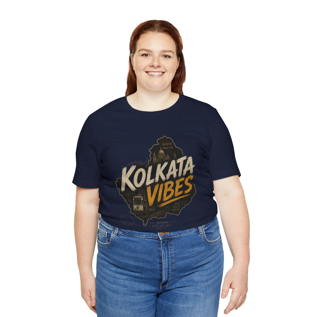 Kolkata Vibes T-Shirt Indian City Skyline Tee Vintage Tram Design Kolkata Shirt West Bengal Pride Unisex Gift