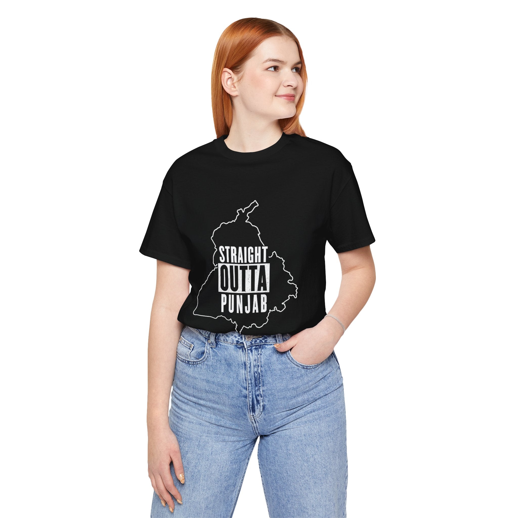 Straight Outta Punjab T-Shirt – Punjabi Pride Graphic Tee, Punjab Map Typography Shirt, Desi Streetwear Unisex Graphic Tee