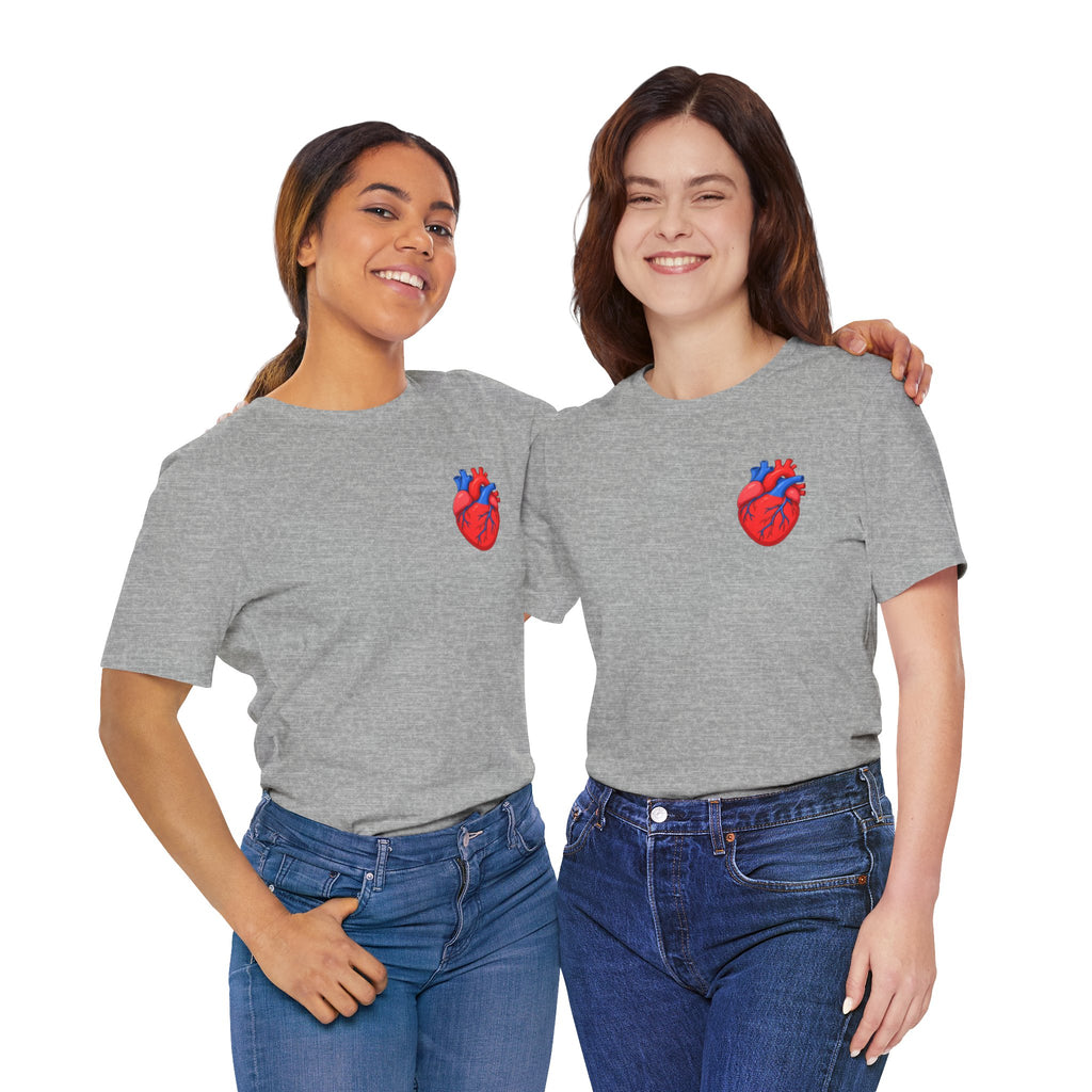 Anatomical Heart Chest Pocket T Shirt Red Blue Heart Tee Medical Heart Graphic Shirt