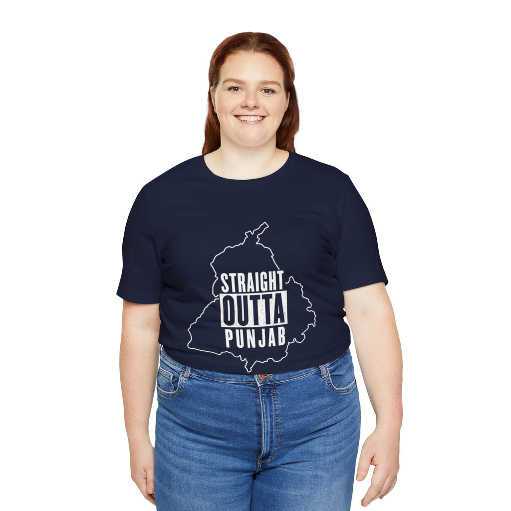 Straight Outta Punjab T-Shirt – Punjabi Pride Graphic Tee, Punjab Map Typography Shirt, Desi Streetwear Unisex Graphic Tee