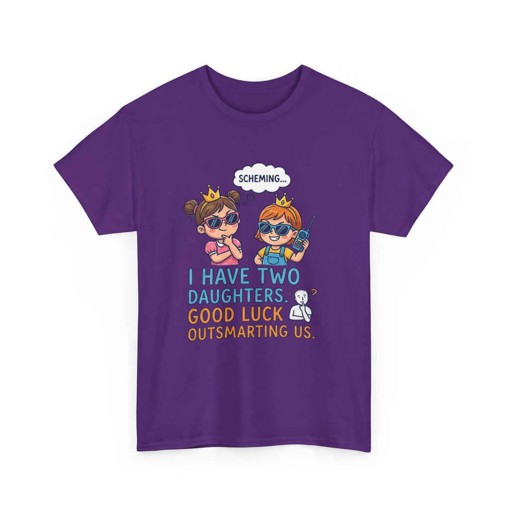 I Have Two Daughters Shirt Funny Dad T Shirt Cartoon Tee Parenting Humor Shirt Girl Dad Shirt Fathers Day Gift