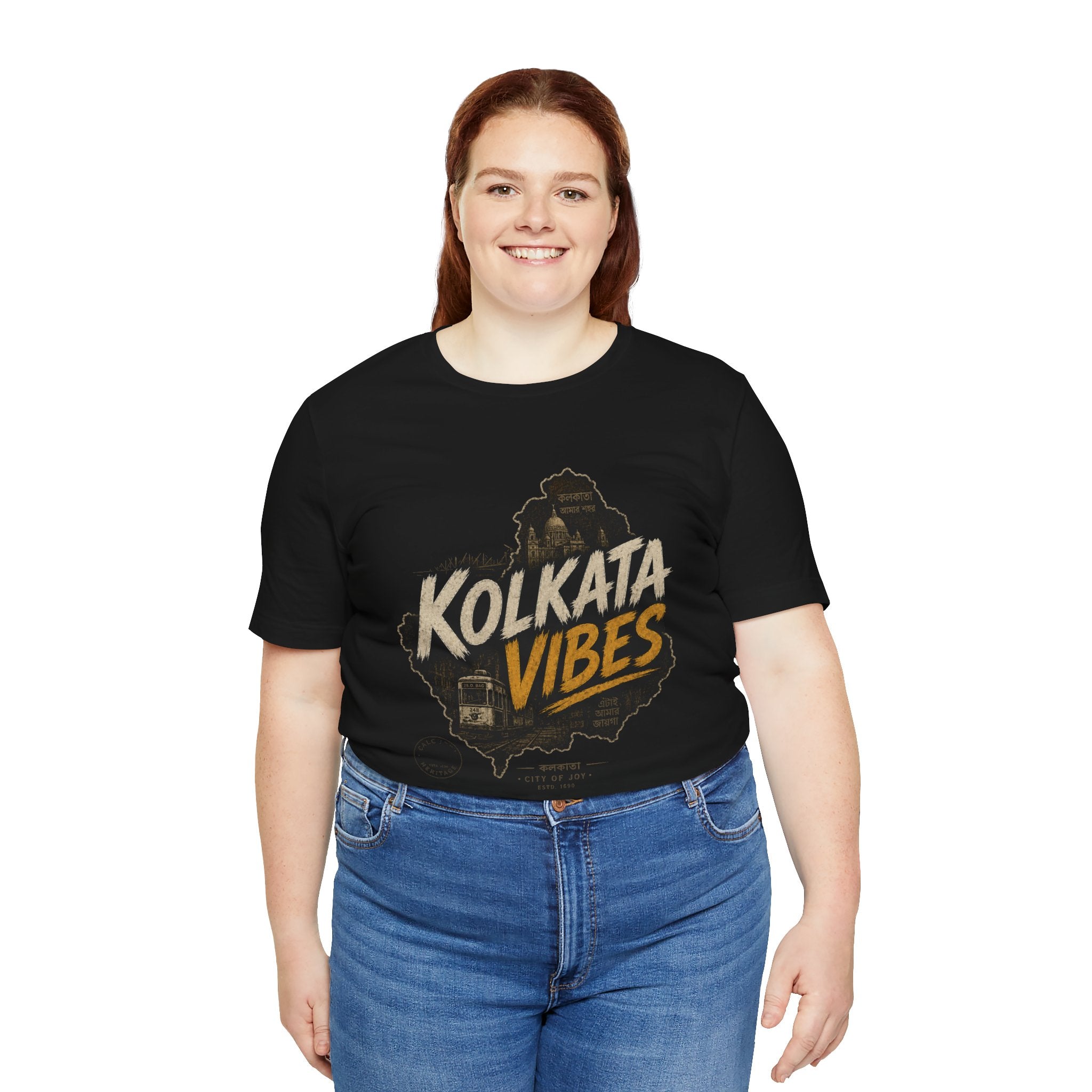 Kolkata Vibes T-Shirt Indian City Skyline Tee Vintage Tram Design Kolkata Shirt West Bengal Pride Unisex Gift