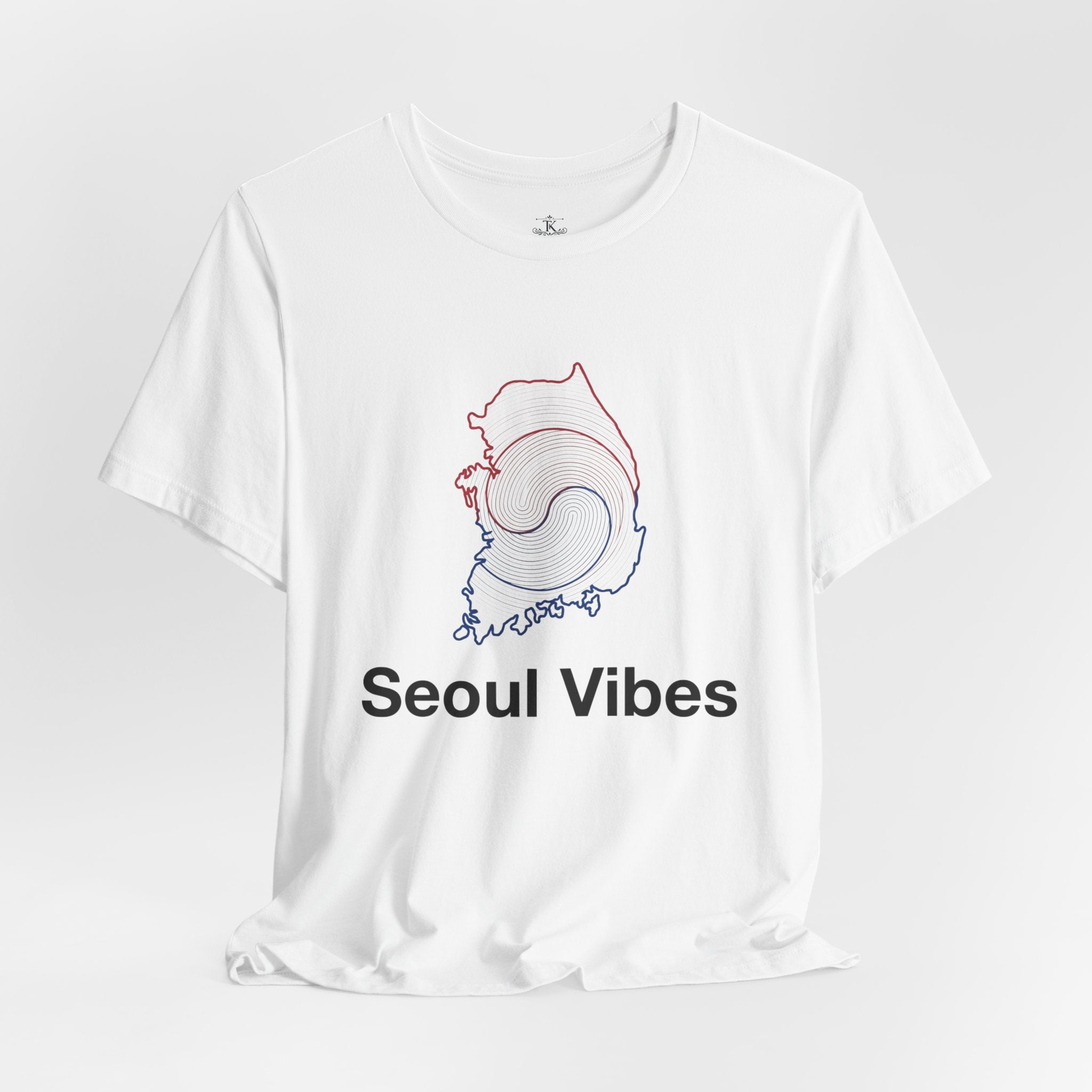 Seoul Vibes T-Shirt – Korea Map Graphic Tee, Minimalist Hangul Aesthetic Shirt, Korean Streetwear Unisex Graphic Tee