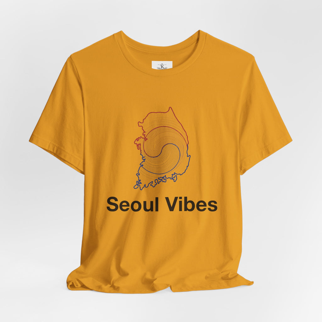 Seoul Vibes T-Shirt – Korea Map Graphic Tee, Minimalist Hangul Aesthetic Shirt, Korean Streetwear Unisex Graphic Tee