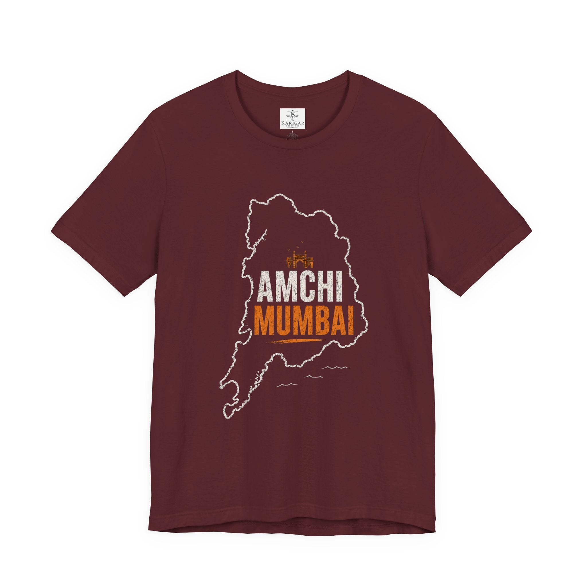 Amchi Mumbai T-Shirt – Mumbai Map Graphic Tee, Gateway of India Shirt, Maharashtra Pride Unisex Streetwear Tee