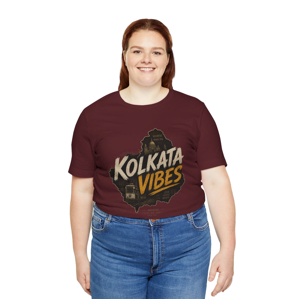 Kolkata Vibes T-Shirt Indian City Skyline Tee Vintage Tram Design Kolkata Shirt West Bengal Pride Unisex Gift