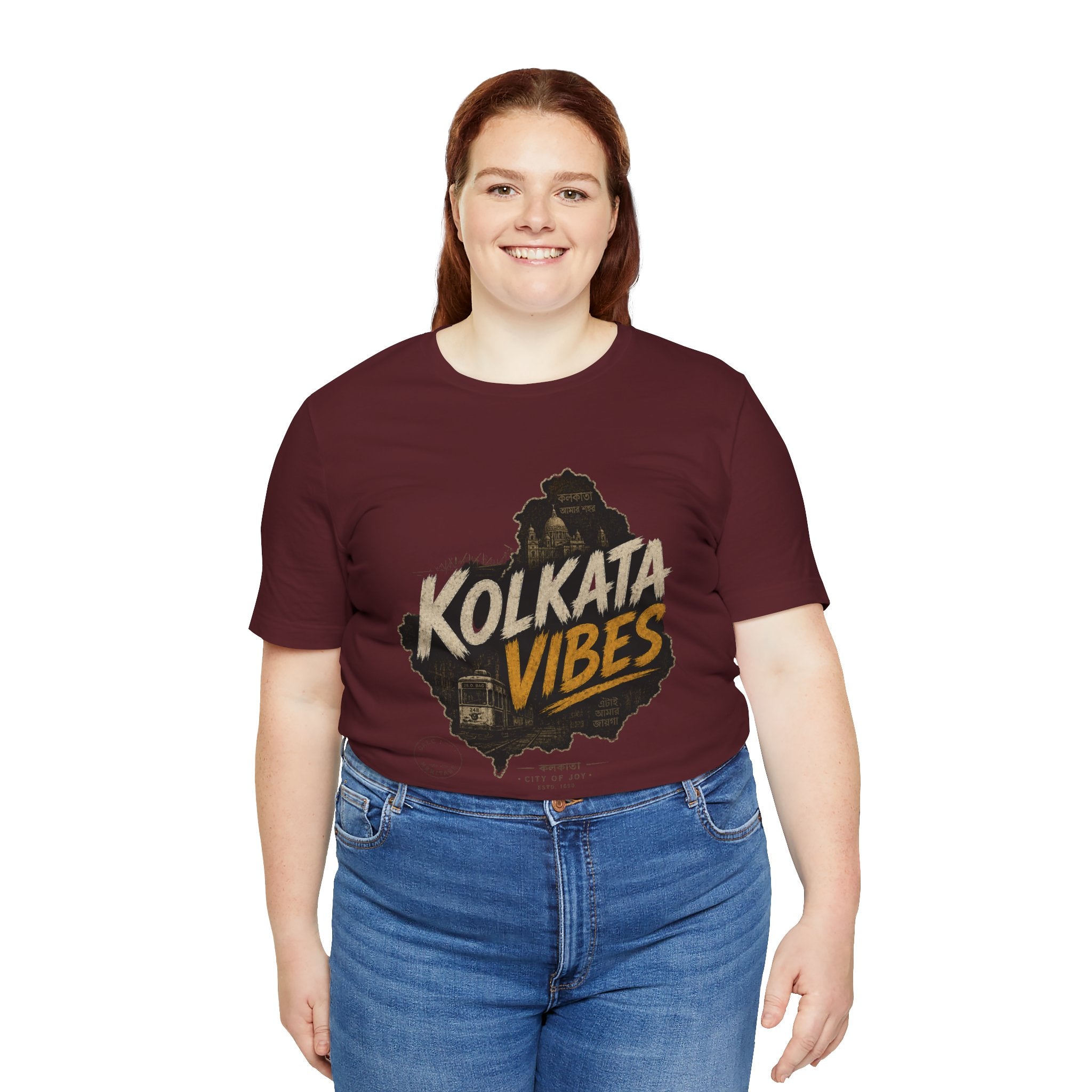Kolkata Vibes T-Shirt Indian City Skyline Tee Vintage Tram Design Kolkata Shirt West Bengal Pride Unisex Gift