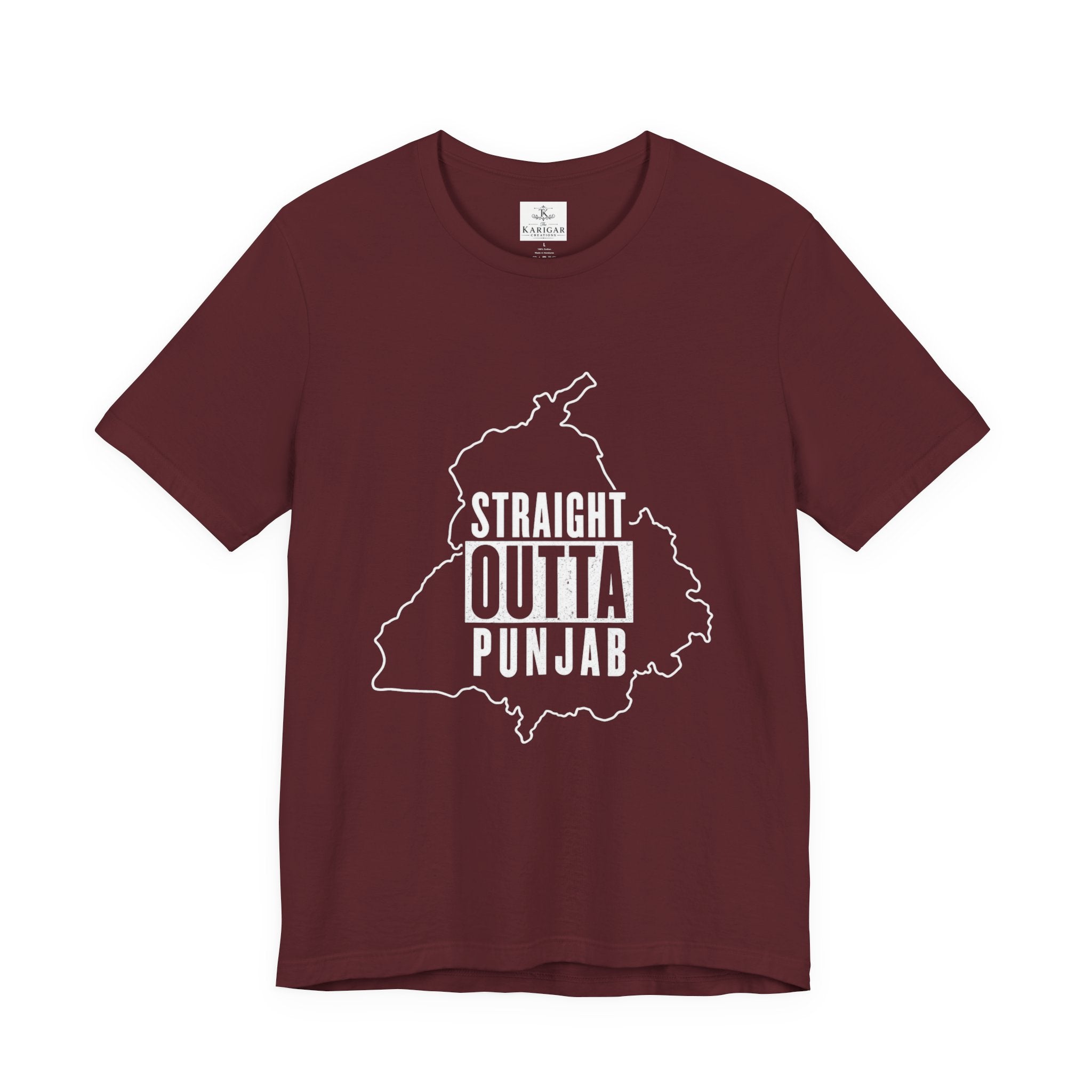 Straight Outta Punjab T-Shirt – Punjabi Pride Graphic Tee, Punjab Map Typography Shirt, Desi Streetwear Unisex Graphic Tee