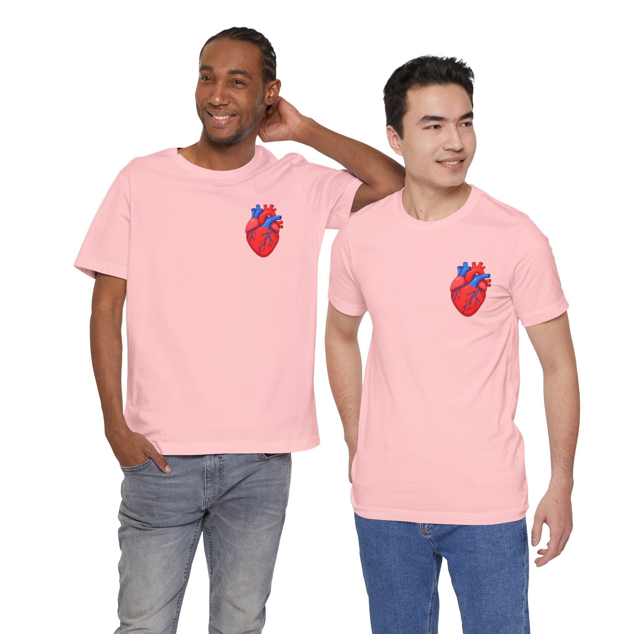 Anatomical Heart Chest Pocket T Shirt Red Blue Heart Tee Medical Heart Graphic Shirt