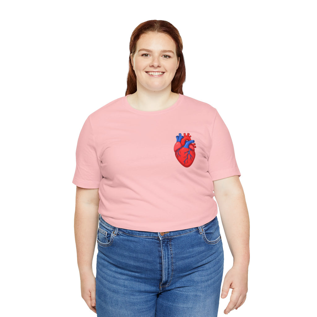 Anatomical Heart Chest Pocket T Shirt Red Blue Heart Tee Medical Heart Graphic Shirt