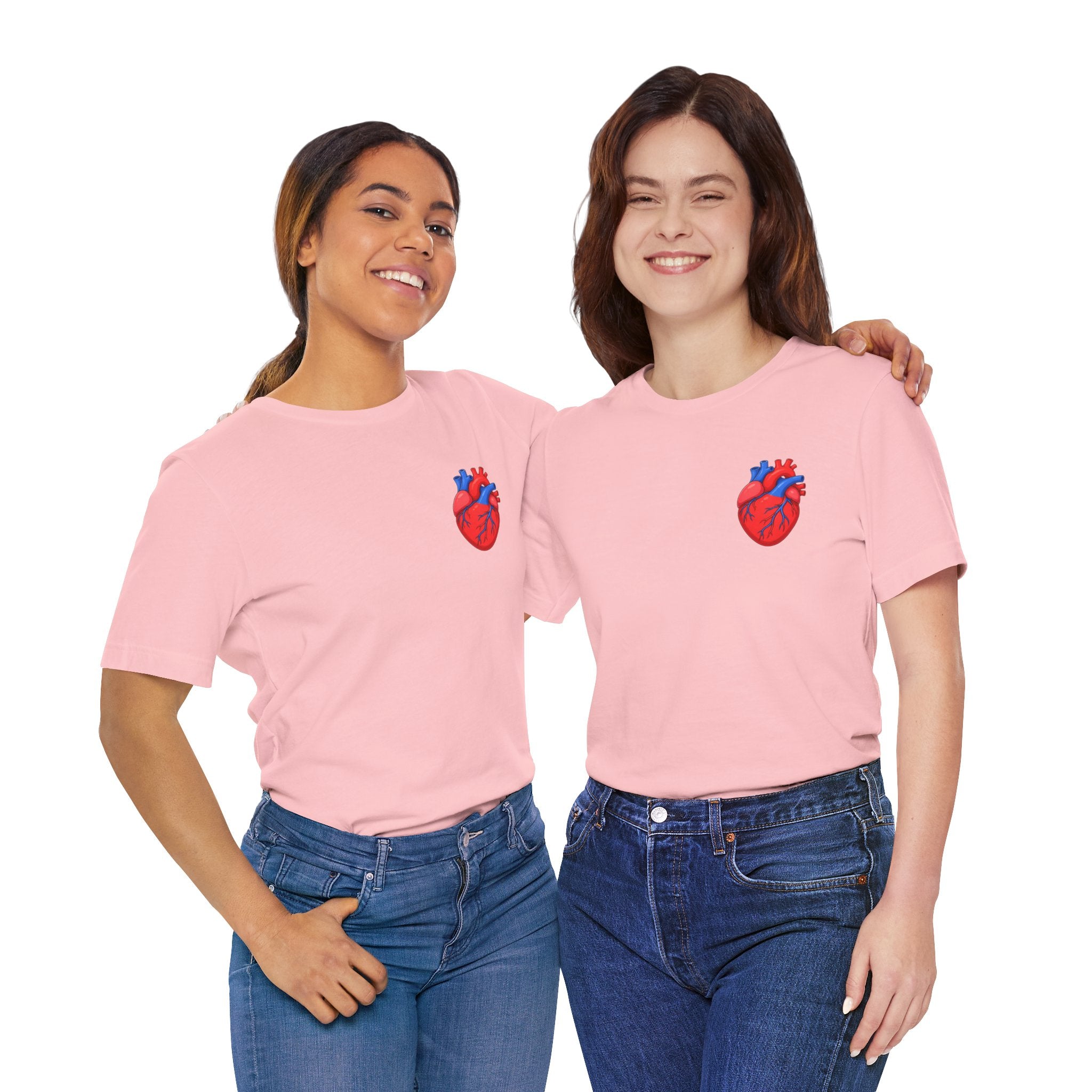 Anatomical Heart Chest Pocket T Shirt Red Blue Heart Tee Medical Heart Graphic Shirt