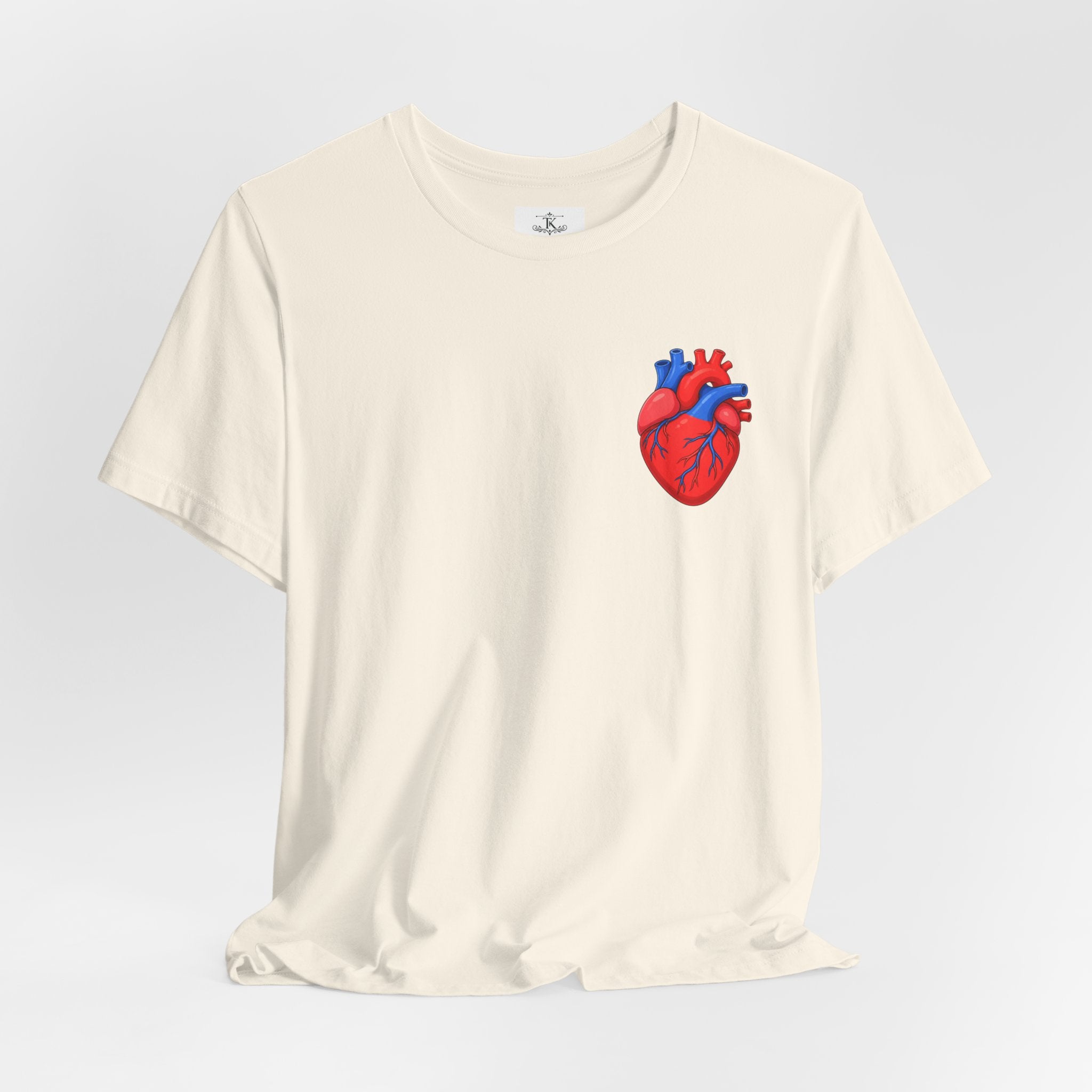 Anatomical Heart Chest Pocket T Shirt Red Blue Heart Tee Medical Heart Graphic Shirt