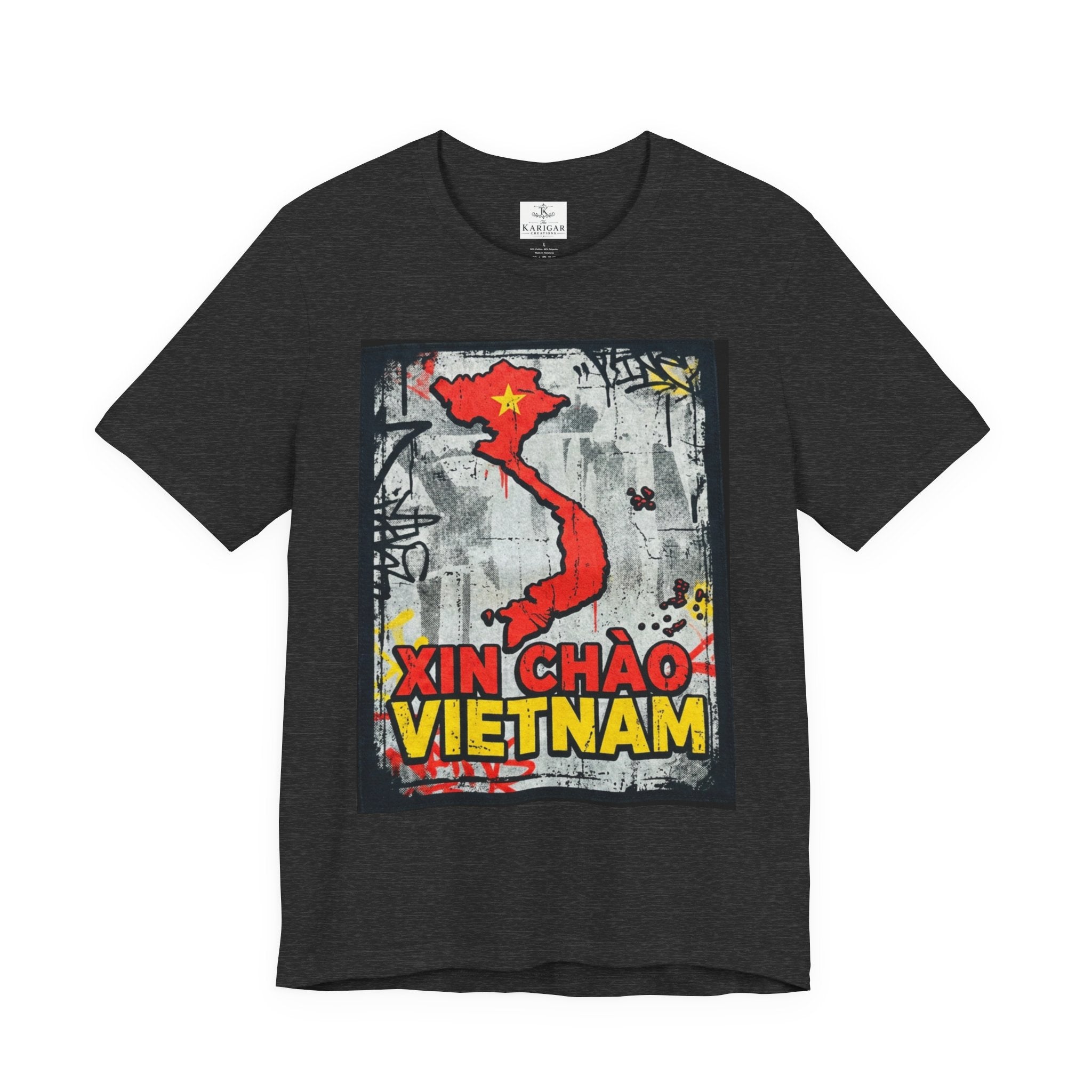 Xin Chao Vietnam T-Shirt Vietnam Map Graffiti Design Asian Travel Tee Vietnam Shirt Streetwear Graphic Unisex Gift