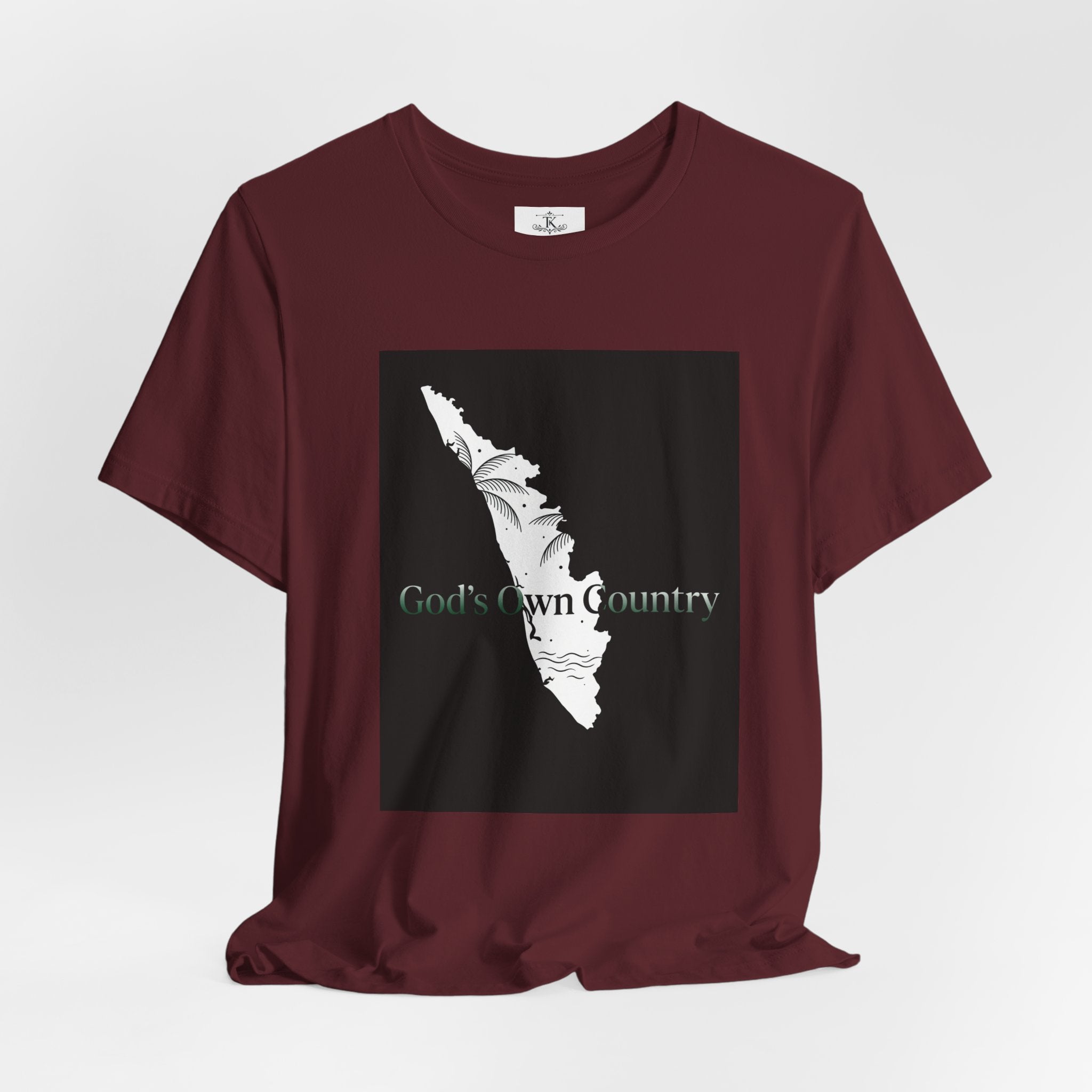 Gods Own Country T-Shirt Kerala Map Graphic Tee Kerala Outline Shirt India Travel Souvenir Unisex Gift