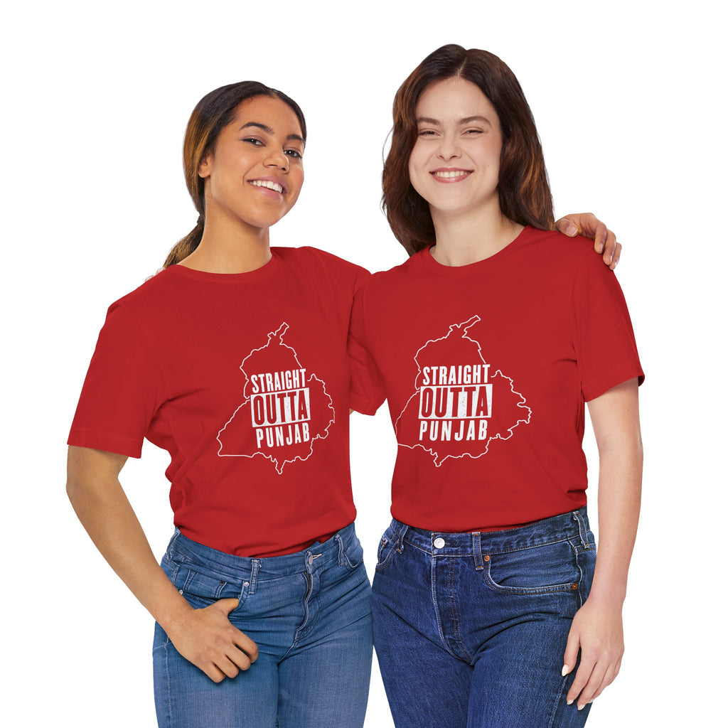 Straight Outta Punjab T-Shirt – Punjabi Pride Graphic Tee, Punjab Map Typography Shirt, Desi Streetwear Unisex Graphic Tee