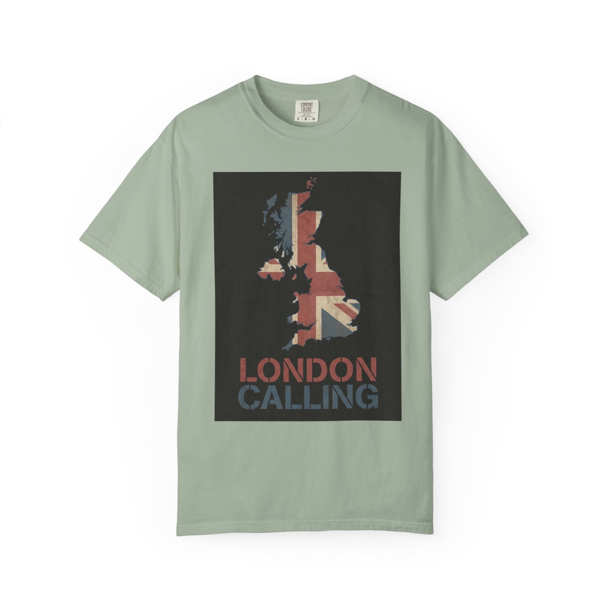 London Calling T-Shirt – UK Map Graphic Tee, Union Jack Vintage Shirt, British Streetwear Unisex Graphic Tee