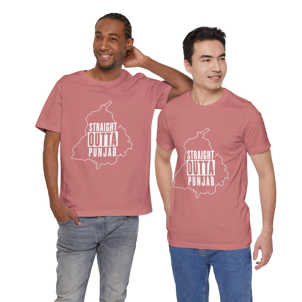 Straight Outta Punjab T-Shirt – Punjabi Pride Graphic Tee, Punjab Map Typography Shirt, Desi Streetwear Unisex Graphic Tee