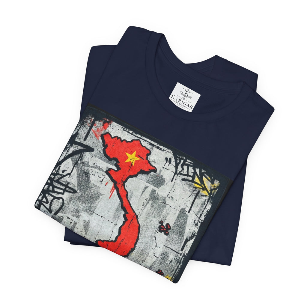 Xin Chao Vietnam T-Shirt Vietnam Map Graffiti Design Asian Travel Tee Vietnam Shirt Streetwear Graphic Unisex Gift