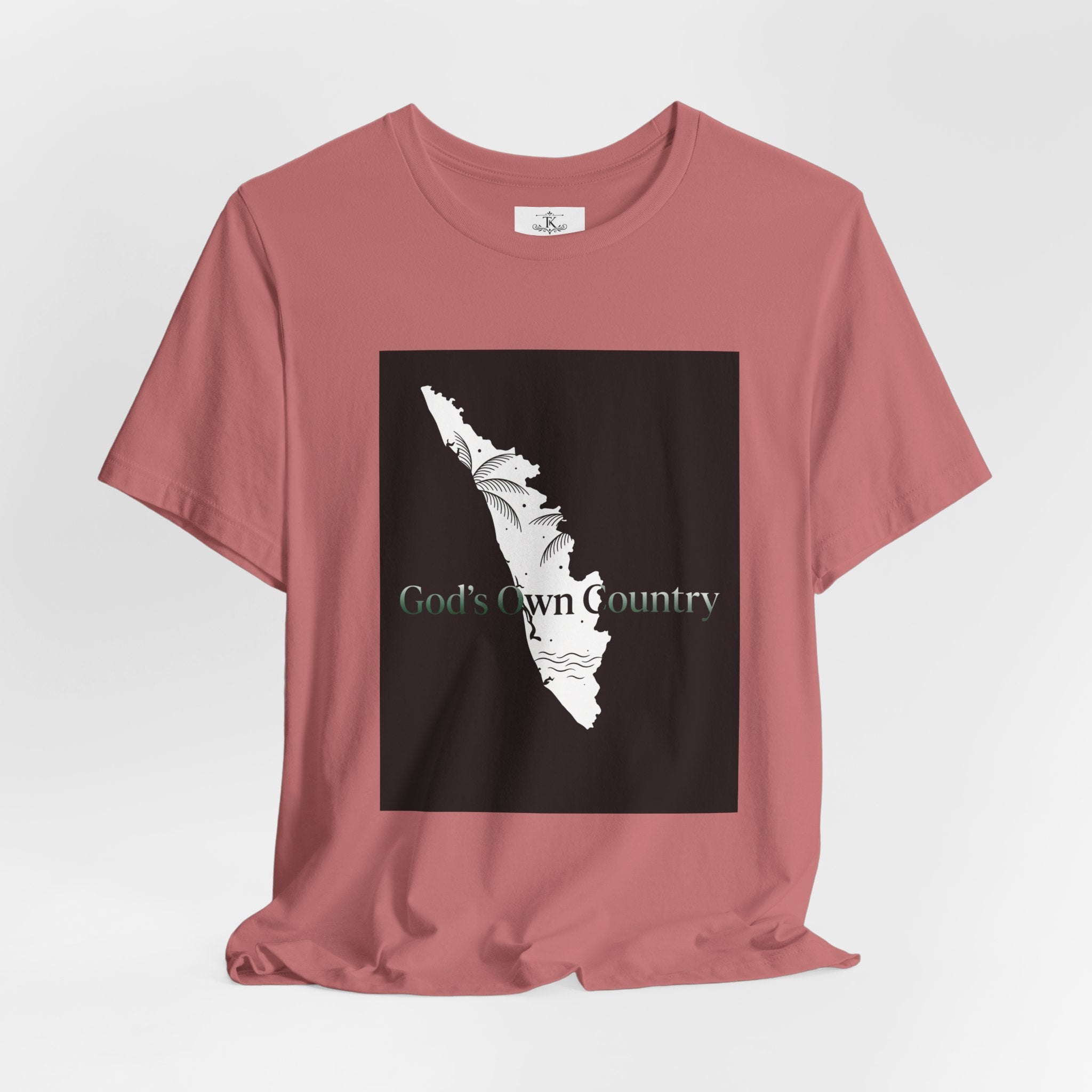 Gods Own Country T-Shirt Kerala Map Graphic Tee Kerala Outline Shirt India Travel Souvenir Unisex Gift