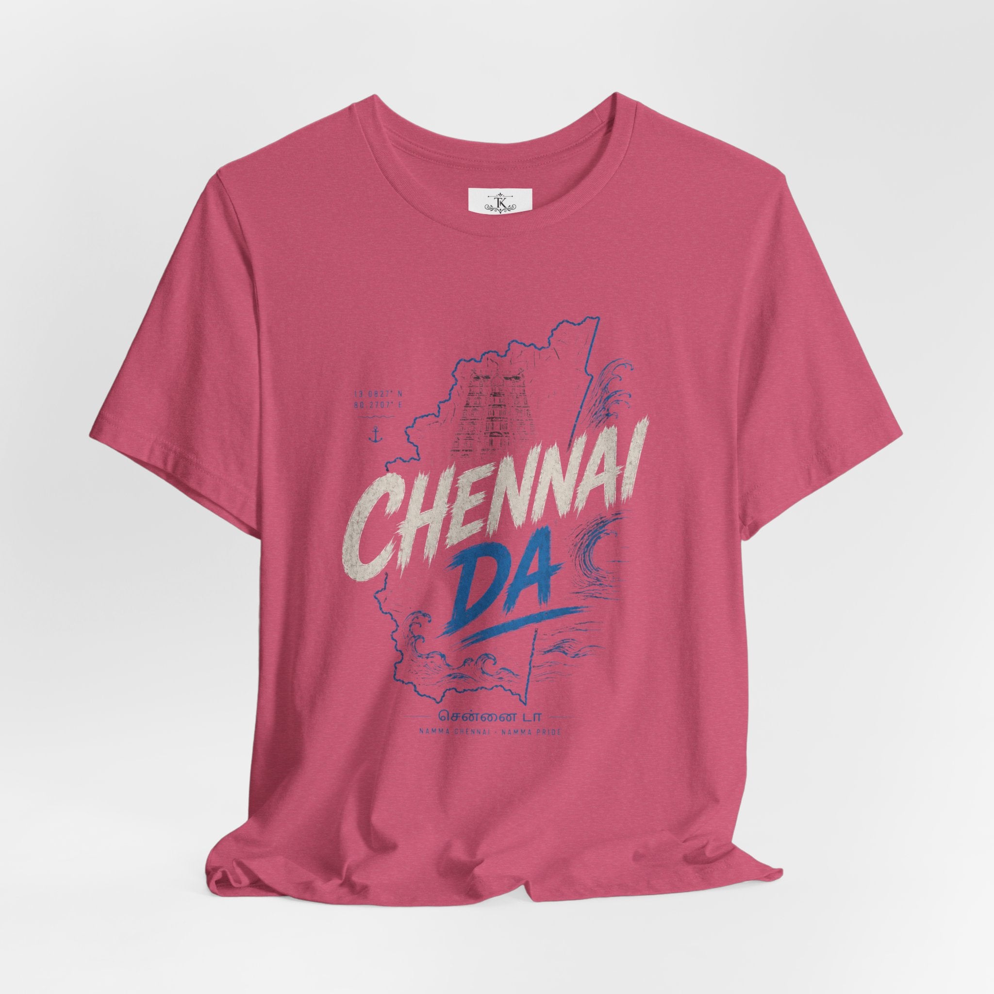 Chennai T-Shirt Chennai Map Graphic Tee South India Pride Shirt Tamil Nadu Unisex Gift