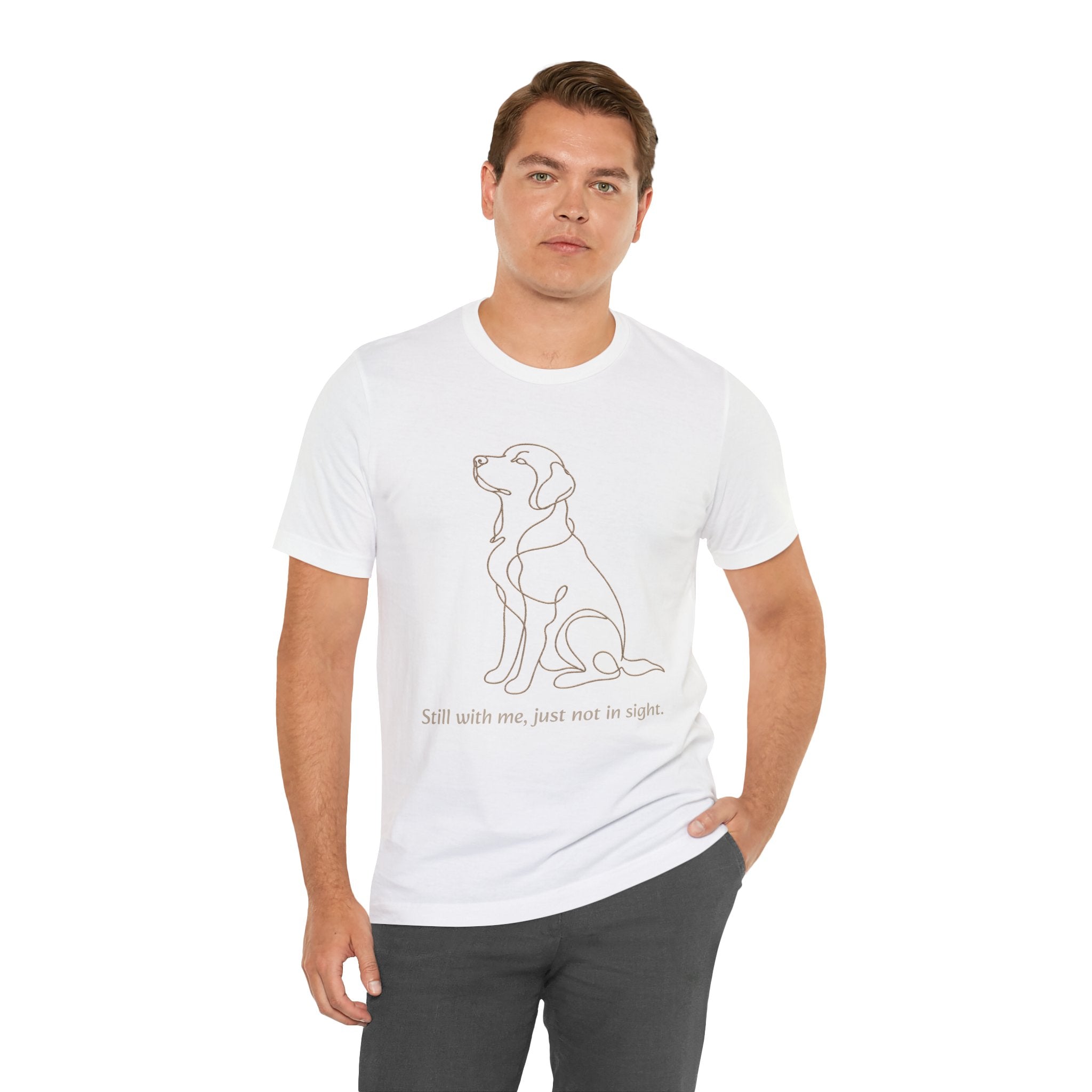 Dog Memorial T-Shirt – Labrador Remembrance Shirt, Pet Loss Sympathy Tee, Minimalist Line Art Dog Graphic Unisex Shirt
