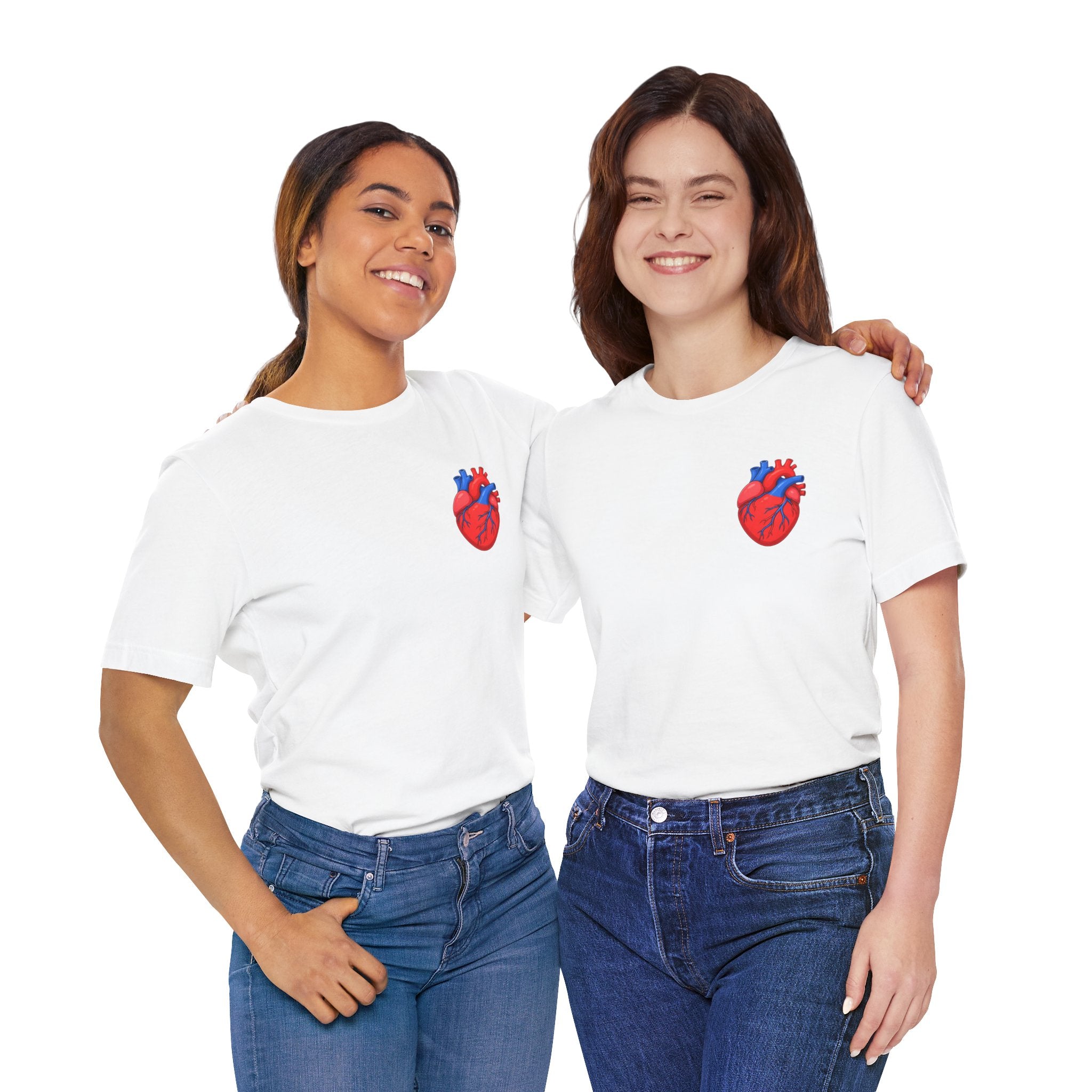 Anatomical Heart Chest Pocket T Shirt Red Blue Heart Tee Medical Heart Graphic Shirt